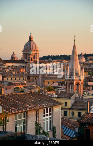 Rome rooftop view with ancient architecture in Italy Stock Photo - Alamy