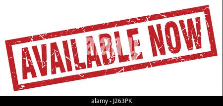 square grunge red available now stamp Stock Vector Image & Art - Alamy