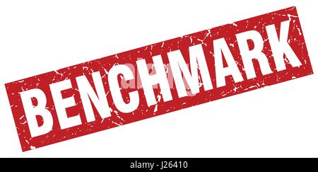 square grunge red benchmark stamp Stock Vector
