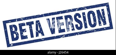 square grunge blue beta version stamp Stock Vector