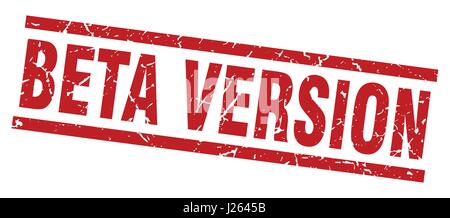 square grunge red beta version stamp Stock Vector