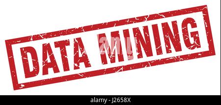 square grunge red data mining stamp Stock Vector