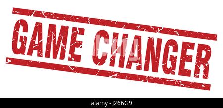 square grunge red game changer stamp Stock Vector