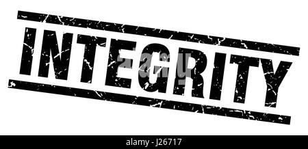 square grunge black integrity stamp Stock Vector