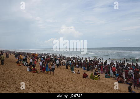 Crowed beach at Puri, Odessa, India Stock Photo