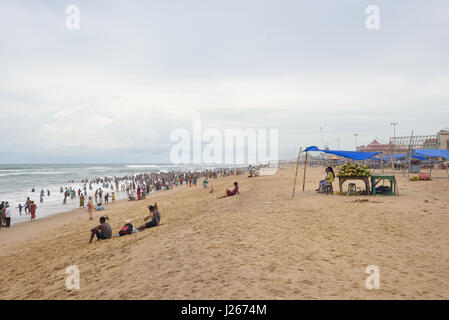 Crowed beach at Puri, Odessa, India Stock Photo