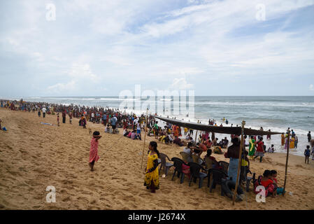 Crowed beach at Puri, Odessa, India Stock Photo