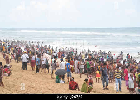 Crowed beach at Puri, Odessa, India Stock Photo