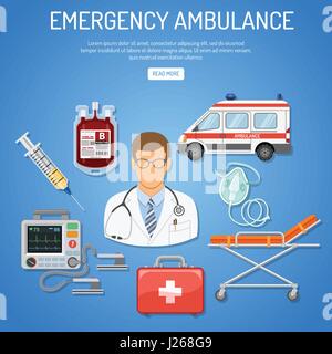 medical emergency ambulance concept Stock Vector