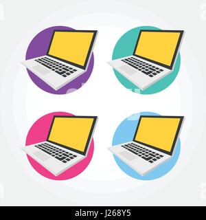 Isometric notebook, laptop design icon illustration Stock Vector