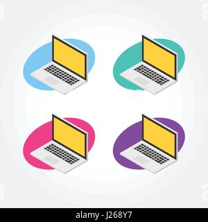 Isometric notebook, laptop design icon illustration Stock Vector