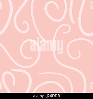 abstract vector colored swirls seamless pattern - pink Stock Vector