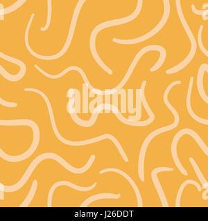 abstract vector colored swirls seamless pattern - orange and beige Stock Vector