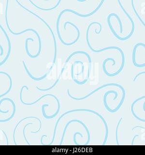 abstract vector colored swirls seamless pattern - light blue Stock Vector