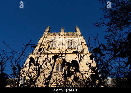 Merton College Chapel tower in Oxford, Oxfordshire, England, United Kingdom Stock Photo