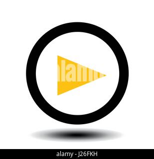 Black play glossy button on white Stock Vector Image & Art - Alamy