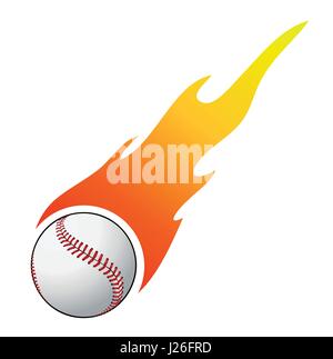 Baseball with flames vector Stock Vector