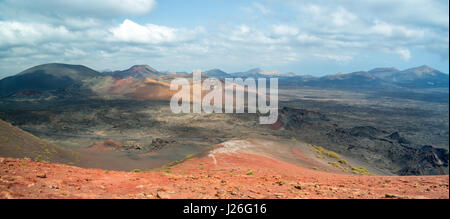 Volcanic landscape of Timanfaya National Park in Lanzarote, Canary Islands, Spain Stock Photo