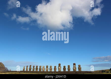 Maoi on Easter Island Stock Photo