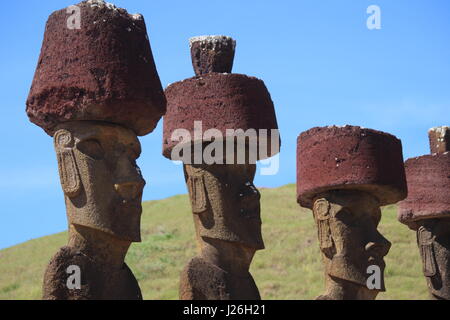 Maoi on Easter Island Stock Photo