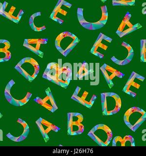 Colorful Alphabet Seamless Pattern. Stock Vector