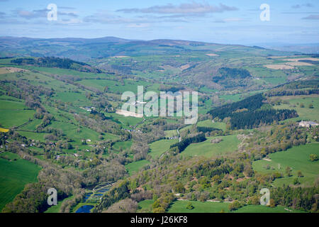 Snowdonia hills viewed from the air at Chirk, , UK Stock Photo