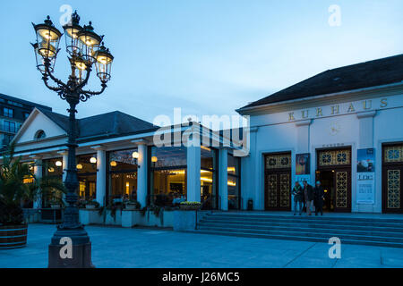 Baden-Baden, Germany, Kurhaus Baden-Baden in the evening Stock Photo