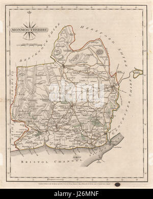 Antique county map of Monmouthshire by John Seller / Francis Grose ...