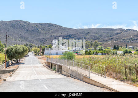 BARRYDALE, SOUTH AFRICA - MARCH 25, 2017: A street scene in Barrydale, a small town on the scenic Route 62 in the Western Cape Province Stock Photo