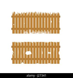 Old wooden fence Stock Vector