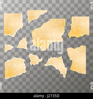 Torn pieces of old paper Stock Vector