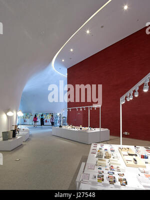Giftshop on ground floor. National Taichung Theater, Taichung, China. Architect: Toyo Ito , 2016. Stock Photo