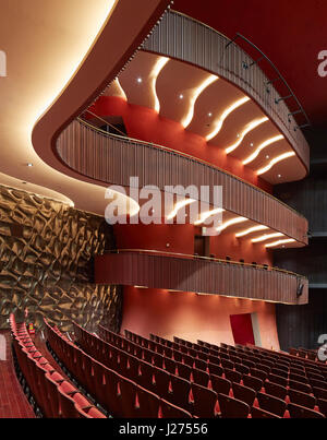 Main auditorium space. National Taichung Theater, Taichung, China. Architect: Toyo Ito , 2016. Stock Photo