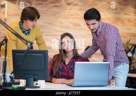startup business people group working as team to find solution to problem Stock Photo
