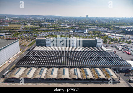 Areal view of DŸsseldorf International Airport, air cargo center, Stock Photo