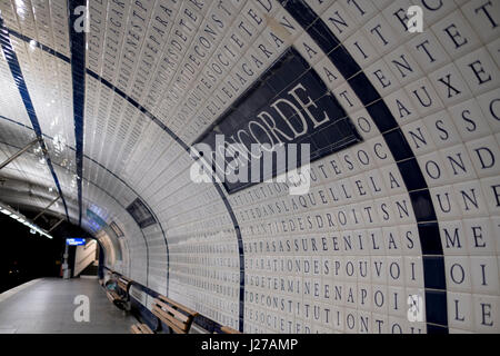 Place de la Concorde station in Paris, France. Stock Photo