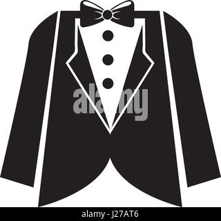 elegant masculine suit clothes icon Stock Vector