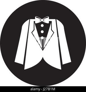 elegant masculine suit clothes icon Stock Vector