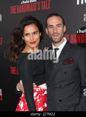 Hollywood, USA. 25th Apr, 2017. Joseph Fiennes, Maria Dolores Dieguez, at premiere of Hulu's 'The Handmaid's Tale' at The ArcLight Cinemas Cinerama Dome in California on April 25, 2017. Credit: Fs/Media Punch/Alamy Live News Stock Photo