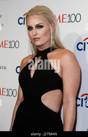 New York, USA. 25th April, 2017. American World Cup alpine ski racer Lindsey Vonn attends the Time 100 Gala at Frederick P. Rose Hall on April 25, 2017 in New York City. Credit: Debby Wong/Alamy Live News Stock Photo