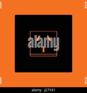 China electrical socket icon. Orange background with black. Vector illustration. Stock Vector