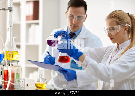 team of scientists doing medical research Stock Photo