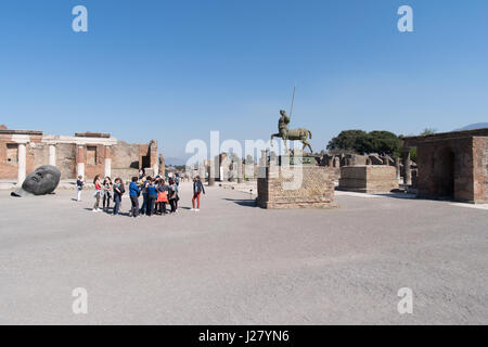 School students visit Pompeii Archaeological site, UNESCO World Heritage Site, Campania region, Italy Stock Photo