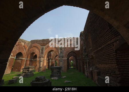 The remaining of Darasbari Mosque, the largest mosque in Bangladesh now in ruins located in Shibganj in Chapai Nawabganj, the mosque was built in 1479 Stock Photo