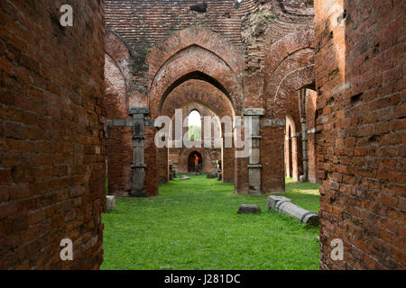 The remaining of Darasbari Mosque, the largest mosque in Bangladesh now in ruins located in Shibganj in Chapai Nawabganj, the mosque was built in 1479 Stock Photo