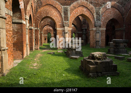 The remaining of Darasbari Mosque, the largest mosque in Bangladesh now in ruins located in Shibganj in Chapai Nawabganj, the mosque was built in 1479 Stock Photo