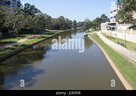 The canalised Parramatta river, Sydney, New South Wales, Australia Stock Photo