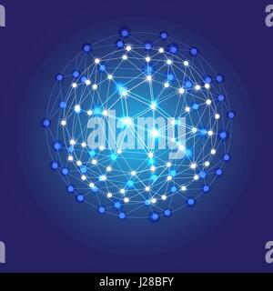 Blue shining cosmic grid Stock Vector