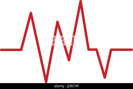 Red heartbeat icon. Vector illustration. Heartbeat sign in flat design. Stock Vector