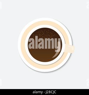 A cup of black coffee. Realistic vector on white background Stock Vector